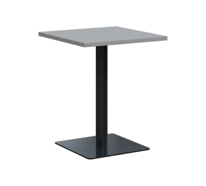 SQT 450 - 1 stůl hranlatý, deska 600x600 mm, síla 25 mm, trubková noha černá, šedá